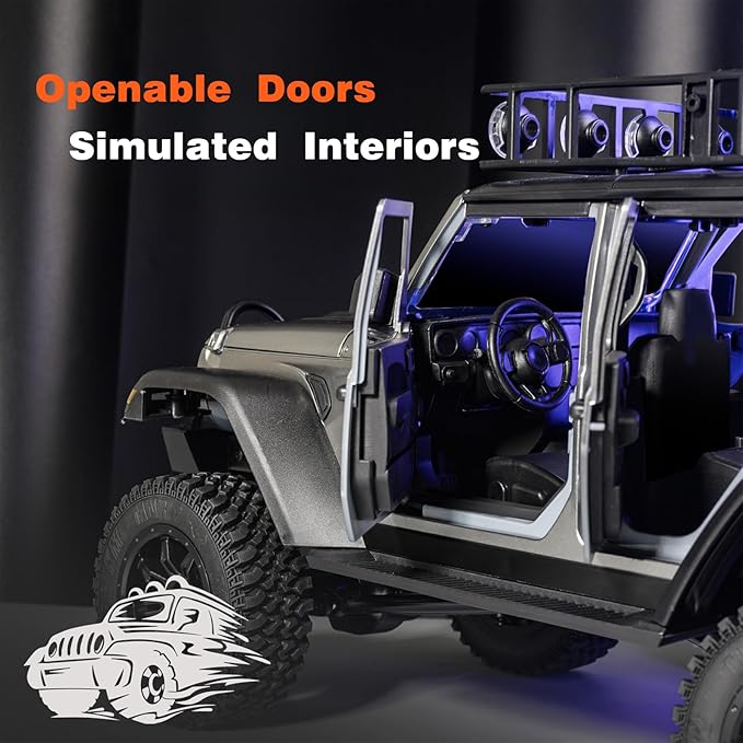 1/12 RC Crawler RTR MN-128 Off-Road Truck 4x4 RC Rock Crawler with 2.4G Remote Control RC Jeep Car Model for Adults Hobby Gifts (Gray)
