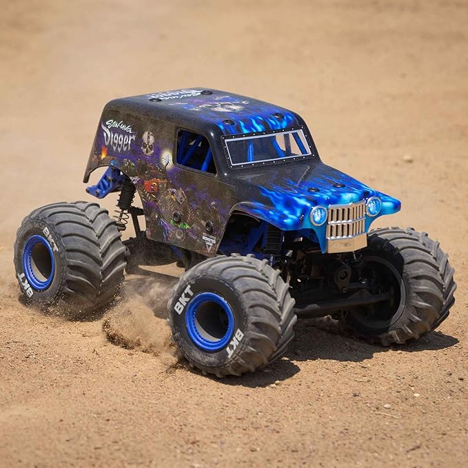 Losi 1/18 Mini LMT Son Uva Digger 2S 4X4 RTR Brushed Monster Truck Battery &amp Charger Included Blue LOS01026T2