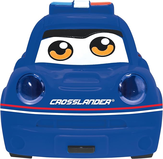 Lexibook Crosslander® Twin Set of 2 Radio-Controlled Cars (Police car Thieves' car) up to 12 km/h Sound and Light Effects 2 Remotes Black/Blue RC12