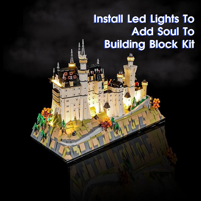 Vaodest LED Light for Lego 21063 Neuschwanstein Castle SetDesign and Configuration Compatible with Lego 21063 Model(LED Light Only Not Building Block Kit)