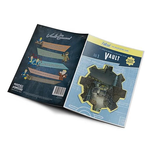 Modiphius Entertainment: Fallout: The Roleplaying Game - Map Pack 1: Vault - RPG Accessory 32 Page Softcover Booklet &amp 4 Double-Sided Poster Maps