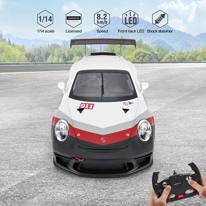 RASTAR RC Cars 1/14 Porsche 911 GT3 Cup Remote Control Sports Car Porsche Toy Car for Kids Drift RC Race Car – White 2.4G