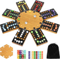 Marble Board GameWooden Board Game for 6-8 PlayersPortable Design Marble Game with 32 Marbles 16 Dice Family Game Night Gift for Kids &amp Adults
