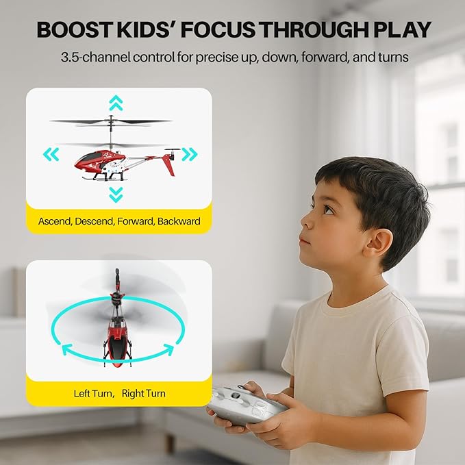 SYMA S107H-E RC Helicopter for Kids 8-12 and Beginners Remote Control Helicopter with Altitude Hold 2 Speed Modes Whole Alloy Toy for Boys Girls Indoor Gift