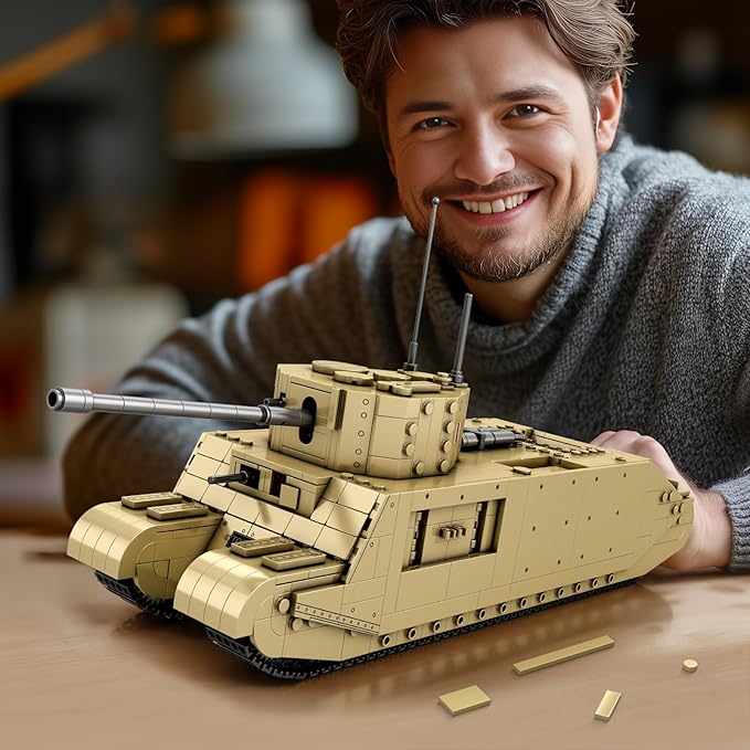 Reobrix TOG2 Tank Building Set WW2 Military British Armed Tanks Building Block Set for Military Fans 77032 World of Tanks Licensed Product MOC Tank Model Toy Gift for Adults and Teens（1427 PCS）