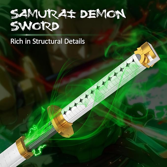 Mould King 10258 Wado Ichimonji Katana Sword 1674 Piece Collector Anime Display Model with Stand Japanese Katana Building Kit for Fans