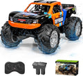 Waterproof RC Monster Truck Amphibious Remote Control Trucks 13In Big Off Road RC Cars for Kids 4WD 360° Rotation Two Rechargeable Batteries Gifts for Boys Girls Age 4-12 Pool Toys (Orange)