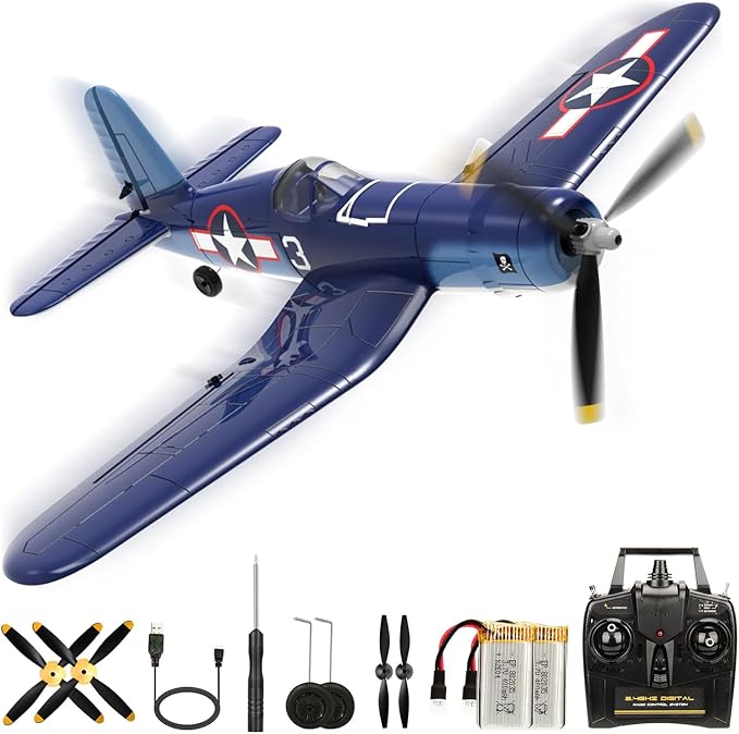 2023 New Upgrade F4U Corsair RC Plane 4 Channel RTF Remote Controlled Aircraft RC Airplane for Beginners Adult with Xpilot Stabilization System &amp One Key Aerobatic
