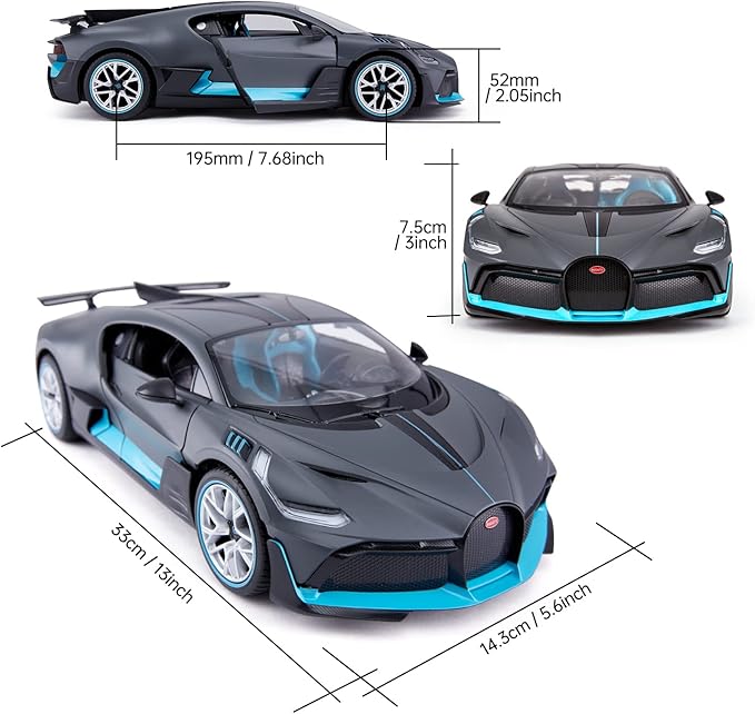 RASTAR Bugatti Divo Remote Control Car - 1/14 Scale Bugatti RC Car with Openable Doors - Grey