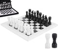 Marble Chess Set for Adults 12 Handmade White &amp Black Board Game with 32 Chess Pieces 2 Extra Queens &amp Storage Box Luxury Travel Game Elegant for Home Decor