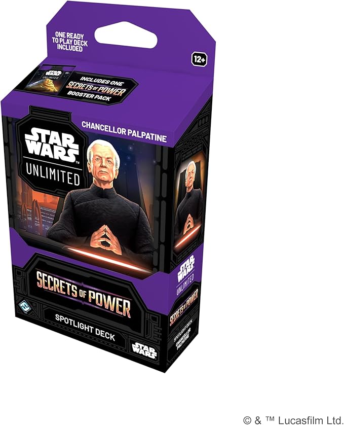 Asmodee Star Wars: Unlimited TCG Secrets of Power Chancellor Palpatine Spotlight Deck - Pre-Built 50-Card Ready-to-Play Deck with Booster Pack Ages 12+ 2+ Players 20 Minute Playtime