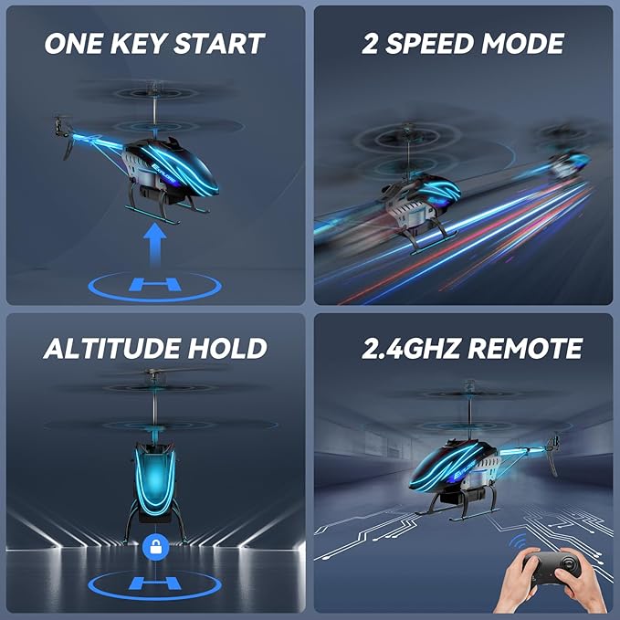 RC Helicopter Remote Control Helicopter for Kids with 30Mins Flight(2 Batteries) 7+1 LED Light Modes Altitude Hold RC Toys for Boys Girls