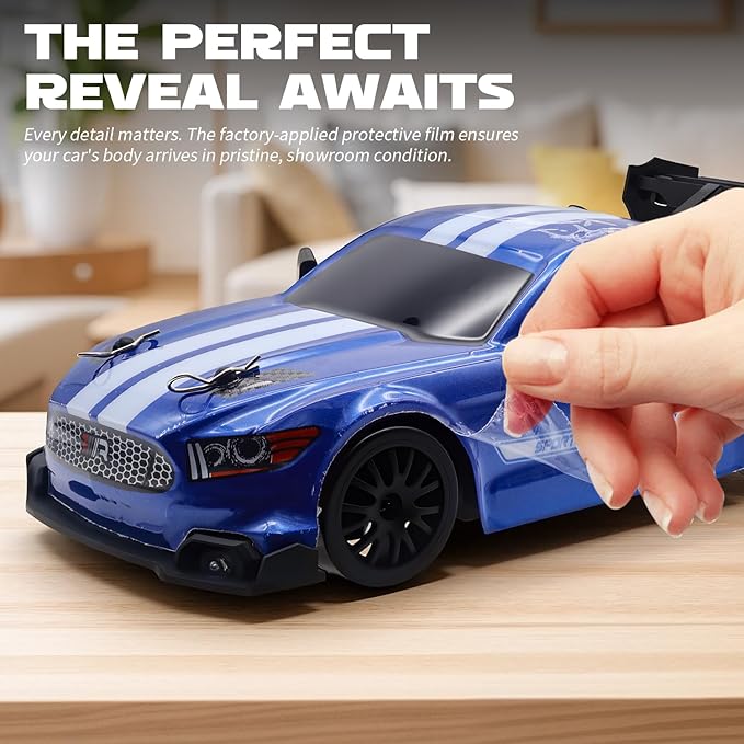 RC Drift Car 1:24 Scale Remote Control Vehicle for Kids2.4GHz 20KM/H 4WD High Speed RC Cars with LED Light Two Batteries &amp Drifting Tires Racing Sport Toy Cars for Adults Boys Girls Kids 8602BU