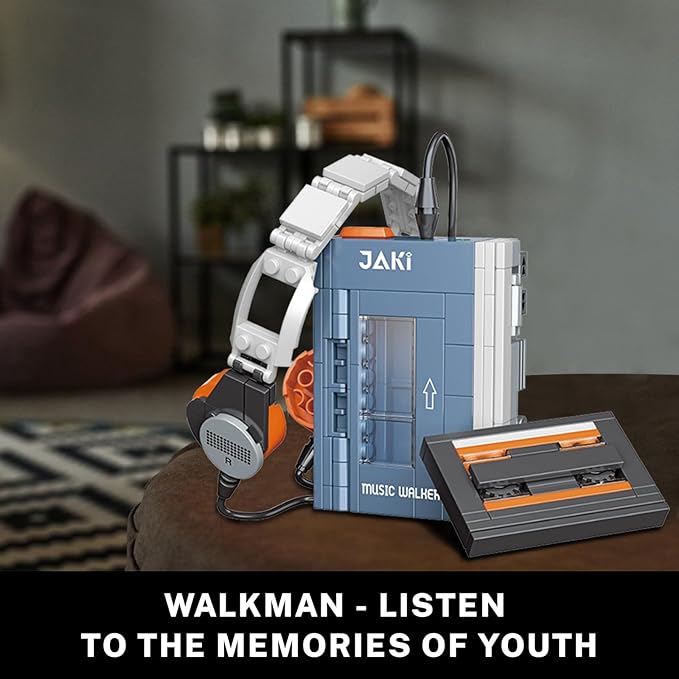 JMBricklayer Typewriter Walkman Television Building Toys 20131 Collectible Vintage Display Model Office Room Decor Creative Hobbies Activity Unique Gift Ideas for Adults Teens Kids(660 Pieces)
