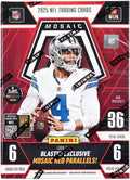 Panini 2025 Mosaic Football 6-Pack Hobby Blaster Box (1 Green Mosaic Per Blaster Box)