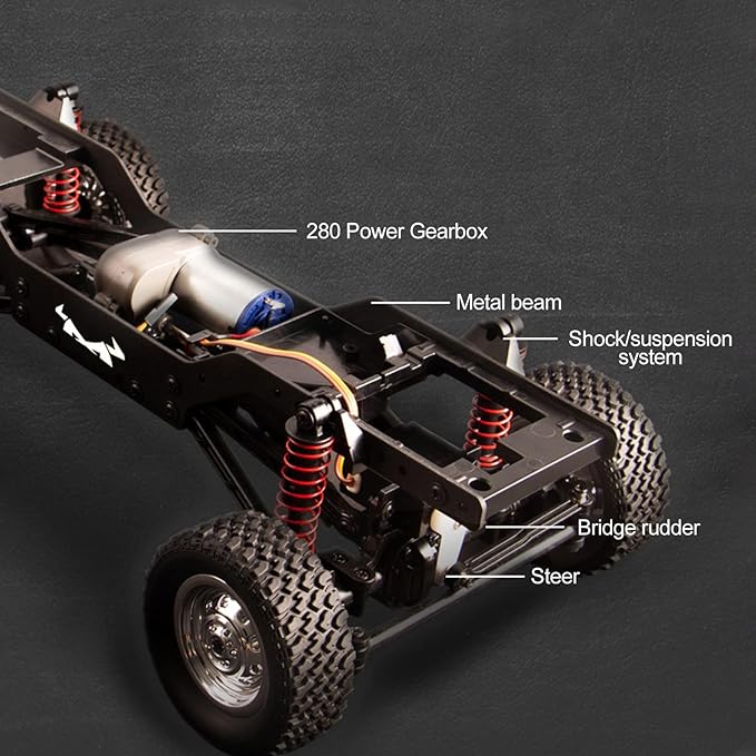 GoolRC RC Rock Crawler 1:12 Scale Remote Control Car 2.4Ghz 4WD Off Road RC Truck All Terrains Climbing Vehicle RC Car Gifts for Adults Include 2 Batteries (Blue)