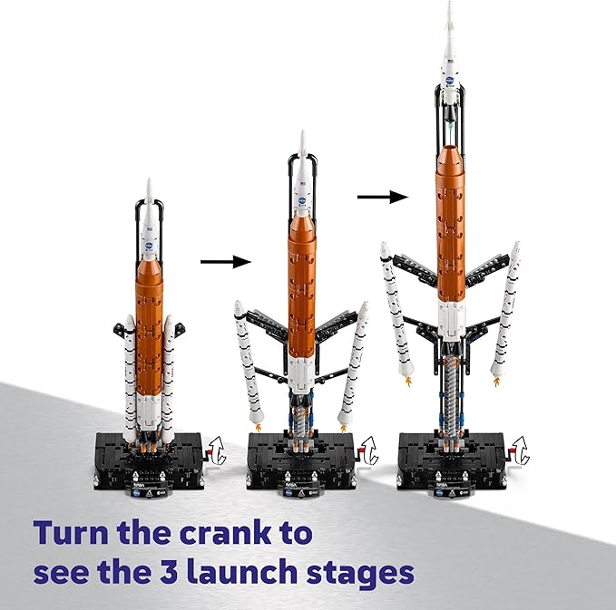 LEGO Technic NASA Artemis Space Launch System Rocket Building Toy for Boys &amp Girls - STEM Learning &amp Space Toy W/3-Stage Launch Function for Kids Ages 9+ - Idea for Birthdays - 42221