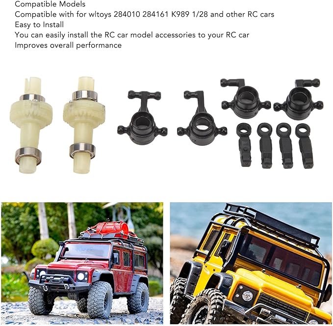 Topyond Steering Knuckles Kit OEM RC Car Spare Parts Set for Wltoys 284010 284161 K989 1/28 RC Cars
