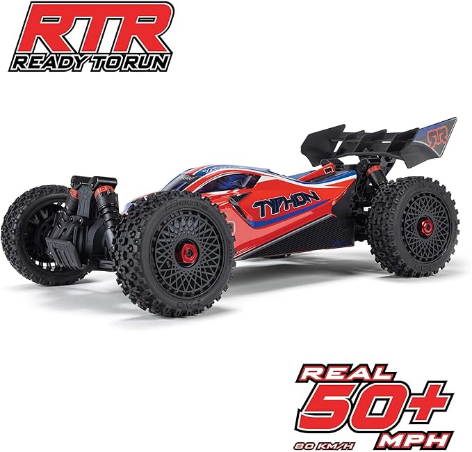ARRMA RC Car 1/8 Typhon 4X4 223S BLX BRUSHLESS Buggy RTR (Battery and Charger Not Included) with DSC RED/Blue ARA4306V4T3