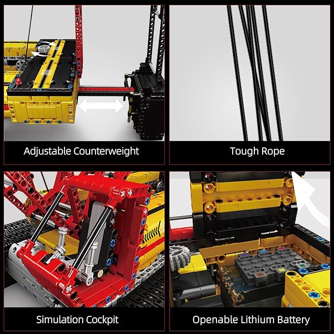 Mould King Crawler Crane LR13000 Building Block Kits Technical Construction Vehicles Cranes Model with Motor/APP Remote Control Gift for Age 14+/Adult Collections Enthusiasts (4318+ Pieces)