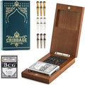 Wooden Cribbage Board Game Set Travel Cribbage Board with Storage and Collapsible with Magnetic Lock / 9 Metal Pegs/Full Deck of Cards Family Board Games for Adults