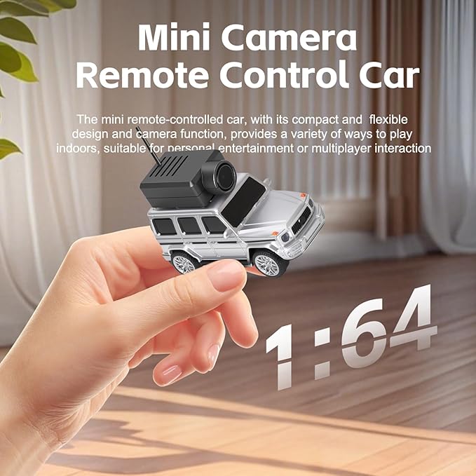 WLtoys Mini RC Car 1:64 Scale FPV RC Drift Car with 720P HD Camera 2.4GHz WiFi App Control with Gyro Mini Racing Toys for Teens and Adults (Sliver)
