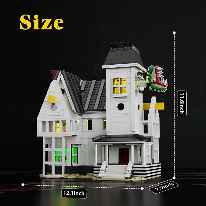 Horror Movie Beetle House Halloween Building Blocks Set Betelgeuse Sandworm Monster Lydia Deetz Toys Compatible with Lego Creative Birthday Decor Gift for Film Fans 18+ Adult (1851pcs)