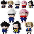 5 JJK Jujutsu Battle Figures Building Blocks Set 2IN1 Sitting&ampStanding Cute Popular Spell Kaisen Characters Brick Micro Headz Japanese Manga Merch Ideal Valentine's Day Gift for Adult Teen 961PC