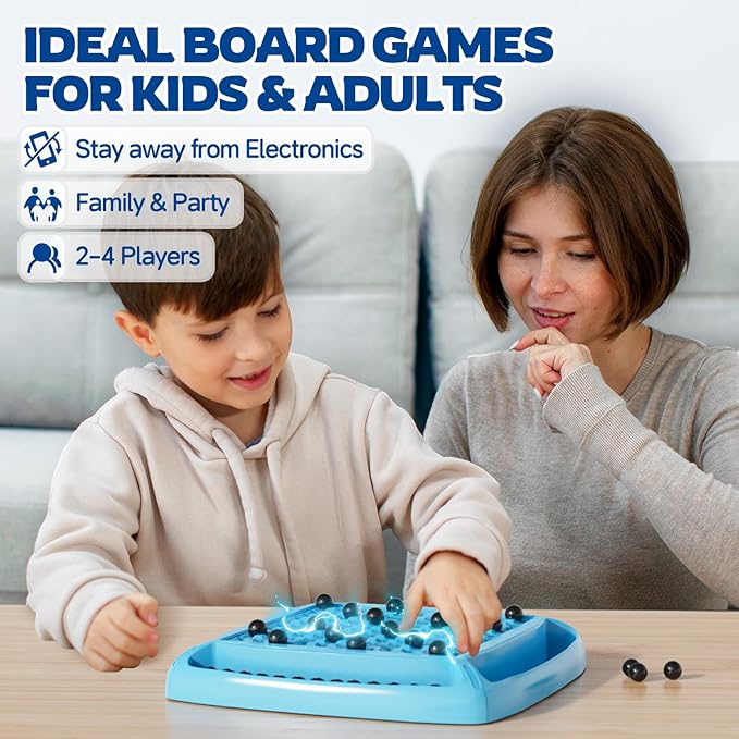 Magnet Game Magnetic Games Chess Board Games for Kids 6-8-12 Magnet Chess Kid Games Family Board Games for Kid and Adults Magnetic Game with 40 Pieces Fun Birthday Gifts for Kids (Blue)