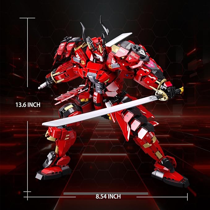 Mech Building Sets Kafei Samurai Warrior Building Toys with Double Swords Collectible Gift for Adults Man and Teens Boys Compatible with Lego Mech Set 923 PCS