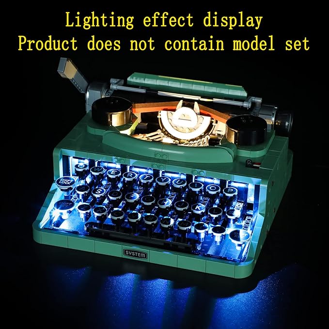 LED Light Kit Compatible with Lego Typewriter - Lighting Set for Ideas 21327 Building Model (Model Set Not Included)