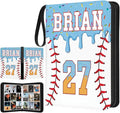 Personalized Ice Cream Drip Baseball Card Binder with Name &amp Number – Zipper Trading Card Album with Handle – Collector Case for Players &amp Fans (Ice Cream Drip Art #1)