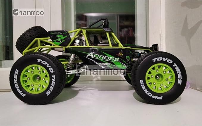 1/10 RC Short Course Truck Tires And Wheels With 12mm 14mm 17mm Hex 113mm 1/8 Rubber Tyres For 1/8 or 1/10 Scale On Road Car HSP Sonic 94102 GT PTG-2 Tamiya TT02 RC Racing Car 4PCS (Green A)