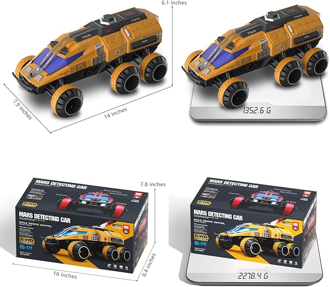Remote Control Car 6-Wheel Drive 2.4GHz 1:12 RC Truck Toy Off Road with Headlights Turn Signal Lights and 2 Rechargeable Batteries Gifts for Kids Adults Age 8+ (Black)