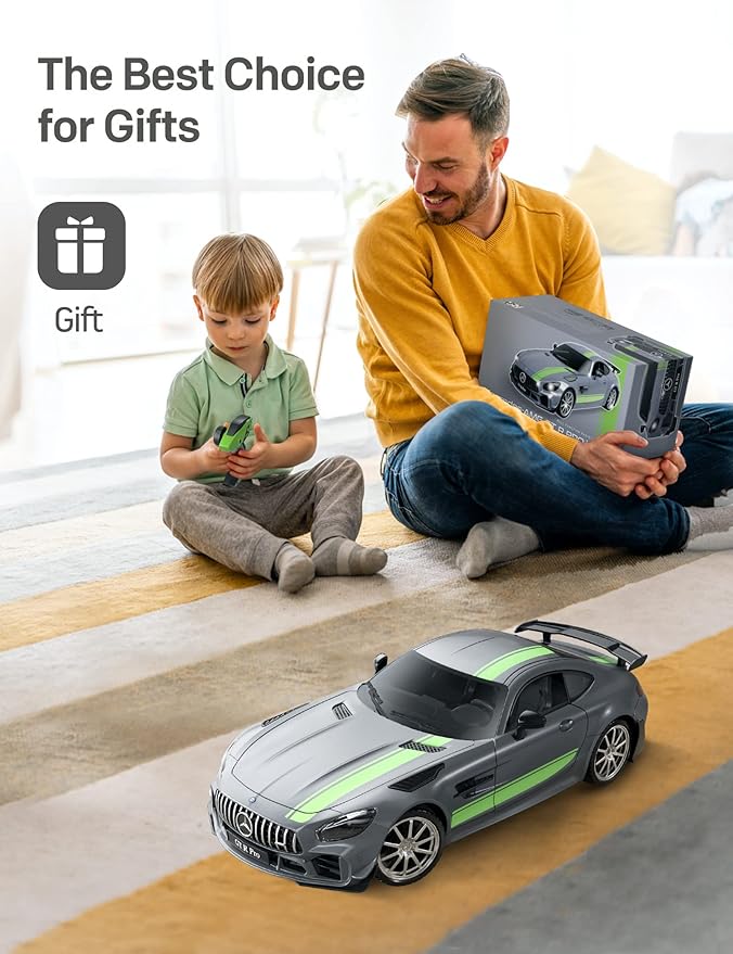 MIEBELY Remote Control Car Mercedes Benz 1/12 Scale Official Authorized GT R Pro Rc Cars 7.4V 900mAh Rechargeable Battery 2.4Ghz Rc Drift Cars W/LED Toy Car Birthday Gift for Boys Kids Adults Age 6+