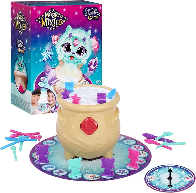 Moose Toys Magic Mixies Potion Game Place The Magic Ingredients Into The Cauldron and Make The Mixie Pop Up to Win