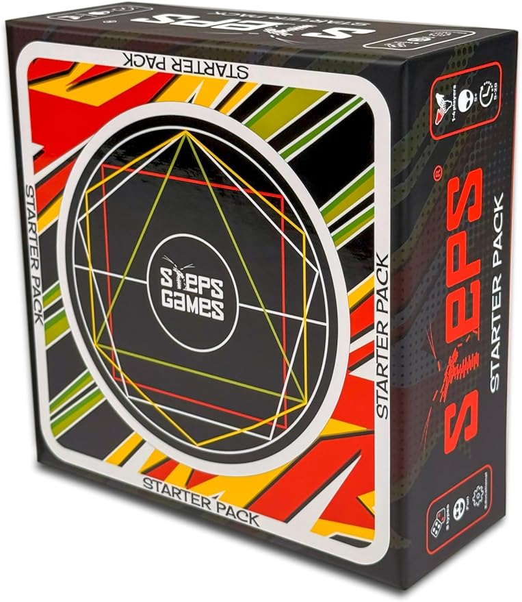 Steps Games Starter Pack Wooden Board Game – Unique Skill-Based Family Game Party &amp Travel Game Gift Fun for Kids and Adults