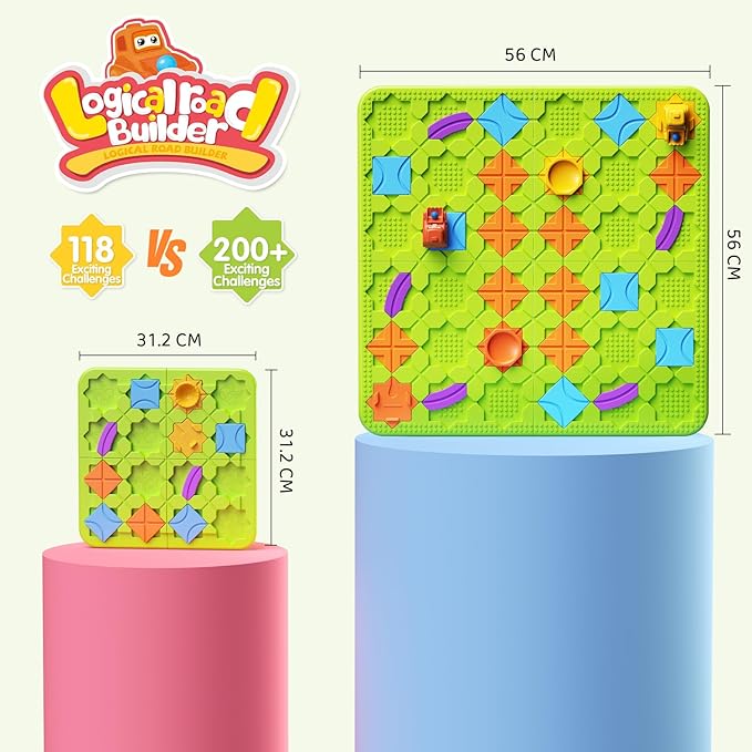 Brain Stem Activity Logic Kits Board Teaser Games &amp Puzzles Toys with 200+ Challenges 4 Difficulty Levels for Kids Ages 3-10 Educational Learning Maze Games for Toddlers