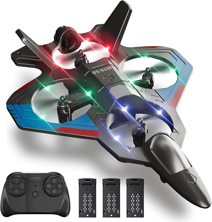 Foam Remote Control Airplanes with 3 Batteries RC Plane Airplane Toys for Boys Kids Adults Beginners 4-8 8-12 12-16 RC Planes Fighter Jet Helicopter Drones for Kids Adults 360° Flip Easy to Fly