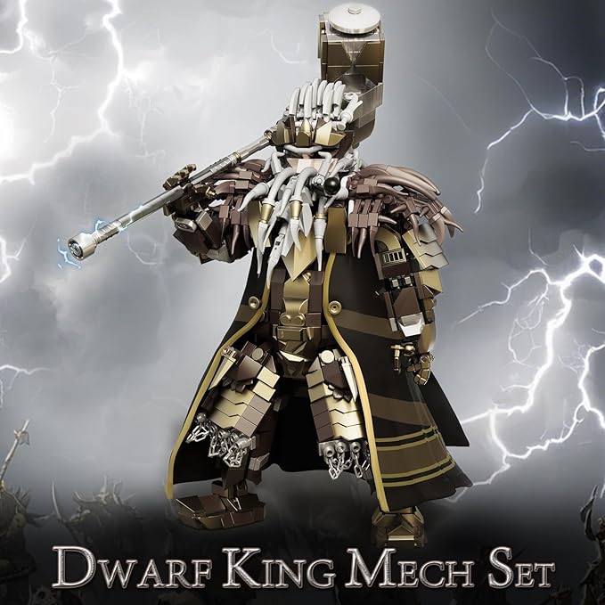HIGH GODO Dwarf King Mech Building Blocks Set for Adults Robot Model Building Kit with Hammer Weapons 1238 Pieces Creative Collectible Gift for Teens 14+