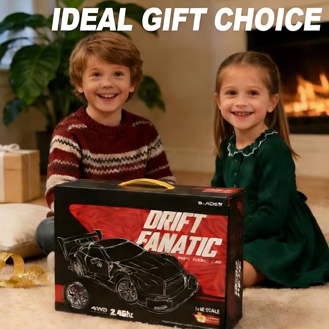 RC Drift Car 1:16 Scale Drifting RC Cars 2.4GHz 4WD RC Race Car 40km/h High-Speed Remote Control Drift Car Vehicle Racing Sport Toy Easter Basket Stuffers Gift for Boys Girls Kids(Silver)