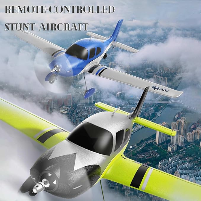 QIDI 580 5-Channel Off-Road Aircraft 3D RC Plane One-Key Hanging Stunt Fixed Wing with Wind Resistant Flight Control for Beginner and Experienced Ready to Fly(Blue)
