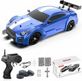 Remote Control Car RC Drift Car 1:16 Scale 4WD 18KM/H High Speed Model Vehicle 2.4GHz with LED Lights Spray Rubber Tire Racing Sport Toy for Adults Boys Girls Kids Gift 2Pcs Rechargeable Batteries