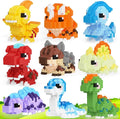 9 Packs Mini Building Set Dinosaur Toys for Adult Cut Dionsaur Building Blocks Party Favors Toys Assemble Game Home Decor Creative Birthday Gifts 14+