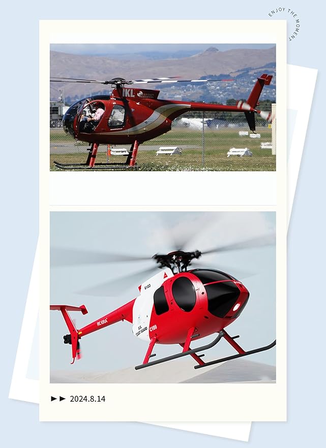 335MM MD500 C189 Remote Control Helicopter Aircraft Add Optical Flow Positioning 1/28 Scale RC Heli Maintain Altitude Hover RTF US Rescue Helicopter RTF 2Batteries