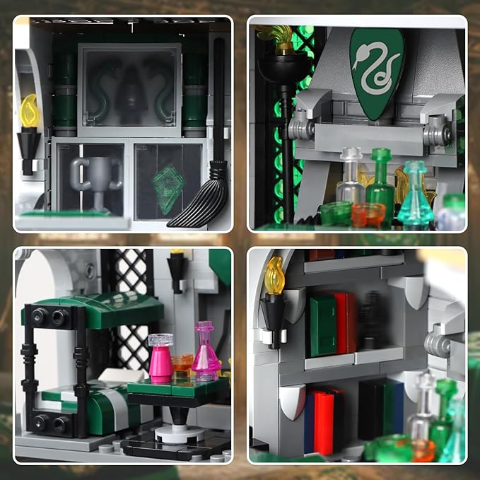 Common Room and Dorm Building Set MOC Slthrin House Model Kit from The Movie Collectible Idea Hary Gift for Teens Adults 14+ (1388pcs)