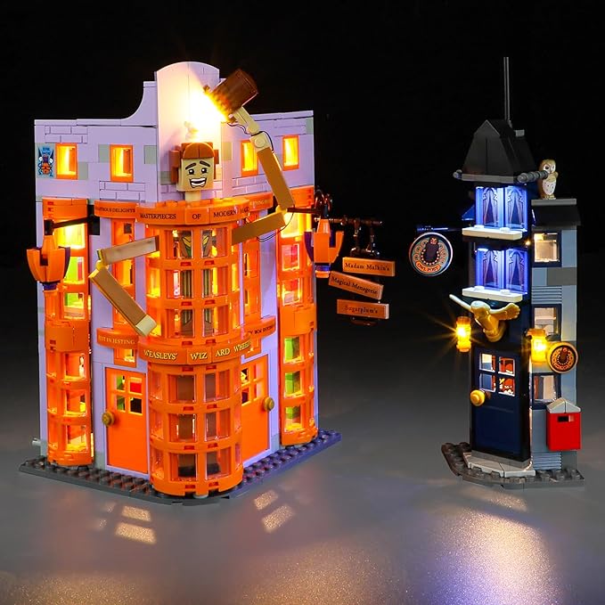 LED Light Kit for Lego 76422 Diagon Alley: Weasleys' Wizard Wheezes Set Compatible with Lego 76422 Building Blocks Model(Not Include Blocks Set)