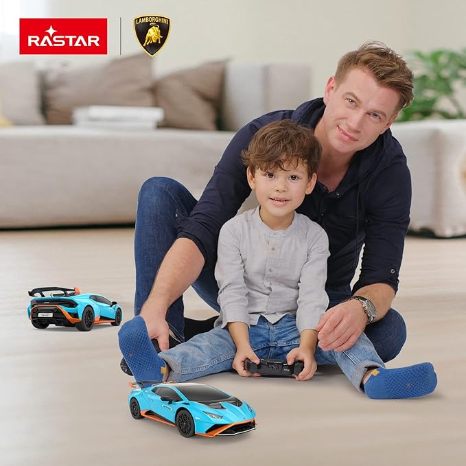 RASTAR by Lamborghini Huracan STO RC Car 1:24 Scale Remote Control Toy Car R/C Model Vehicle for Kids Black RC - Blue