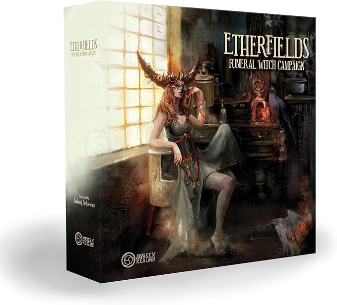 Etherfields Board Game Funeral Witch Campaign Expansion | Fantasy Strategy Game | Narrative Adventure Game for Adults | Ages 14+ | 1-4 Players | Avg. Playtime 90-180 Minutes | Made by Awaken Realms