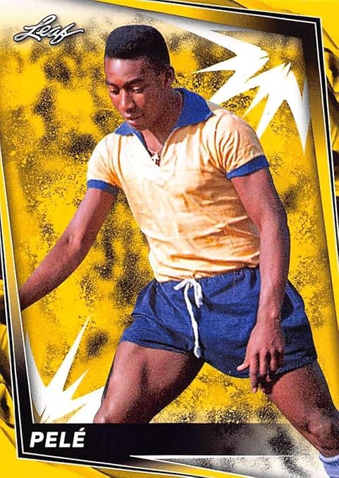 2024 Leaf Soccer Yellow #7 Pele Blaster Exclusive Trading Card in Raw (NM or Better) Condition